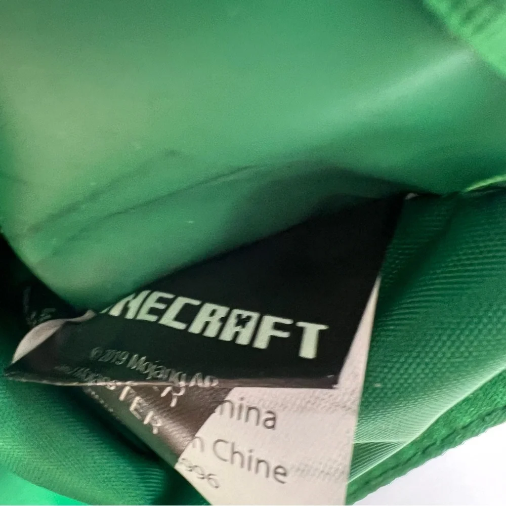Minecraft Trifold Wallet Boys Kids Green Grey Creeper Sword Nylon Hook Loop 2019